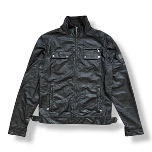 RARE Belstaff Motorcycle Wax Jacket Full Zip Men's Black Size XL - Picture 1 of 21