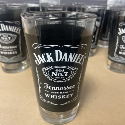 Jack Daniels Old No 7 Tennessee Whiskey Black Mixing Glasses Tumbler Bar - Image 1 of 4