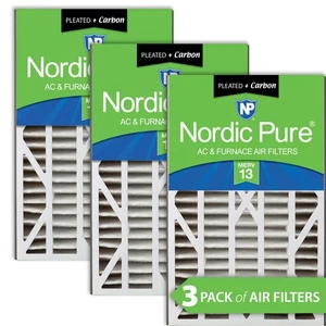 Air Bear Cub 16x25x3 Air Filter Replacement MERV 13 Plus Carbon 3 Pack - Picture 1 of 7