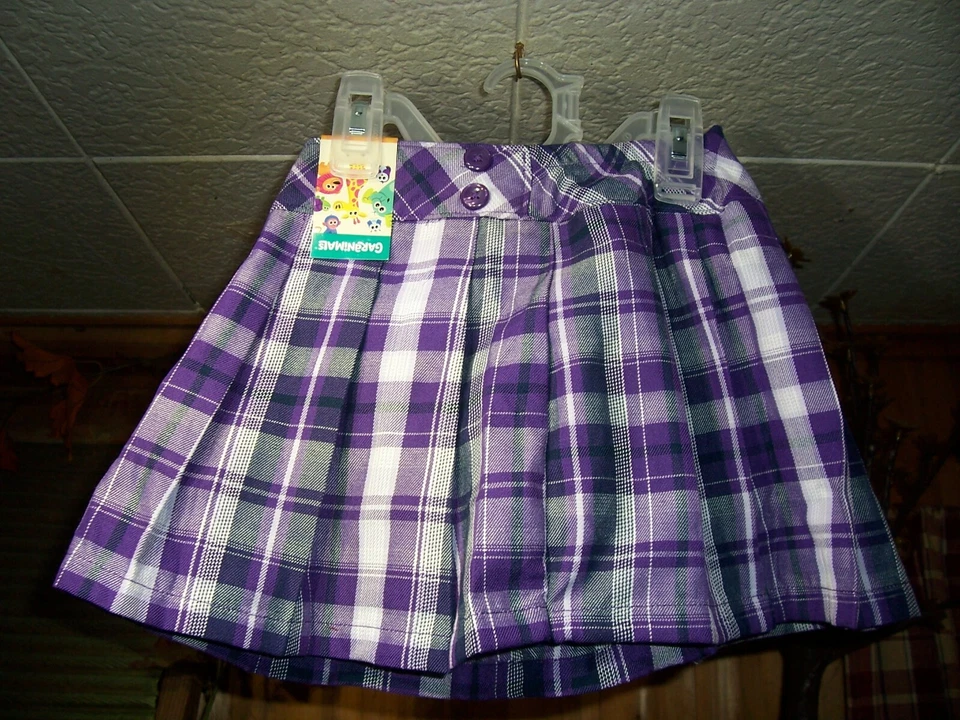 GARANIMALS GIRLS PURPLE PLAID SKORT SIZ2 2T ELASTIC WAIST CASUAL SUMMER PLAY NEW - Image 1 of 1