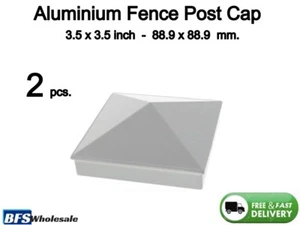 Tapa de poste de aluminio 3,5 x 3,5 pulgadas, color blanco, 2 piezas, resistente a la intemperie - Imagen 1 de 9