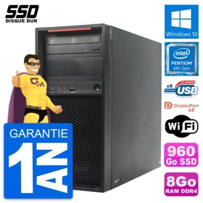 Pc Tour Lenovo Thinkstation P320 Pentium G4400 Ram 8Go Ssd 960Go Windows 10 Wifi - Imagen 1 de 4