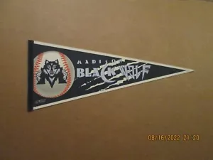 Northern League Madison Black Wolf Vintage Defunct Team Logo Baseball Pennant - Picture 1 of 1