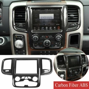For Dodge RAM Carbon Fiber ABS Center Console GPS Navigation Panel Cover 2011-17 - Picture 1 of 8
