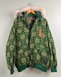 Giacca invernale verde LRG Lifted Research Group cappuccio pelliccia sci pesante 3X Hype Street - Foto 1 di 15