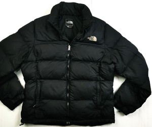 black north face nuptse jacket womens