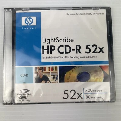 HP CD CD-R 700MB 52x Speed Brand New & Sealed Blank - Image 1 of 3