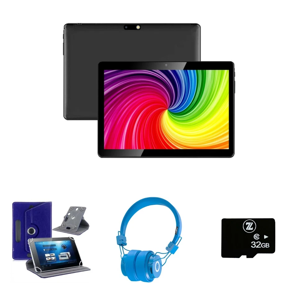 10.1" Inch Android 10.0 Tablet Bundle, (Headphones, Case & Memory Card) - Image 1 of 4