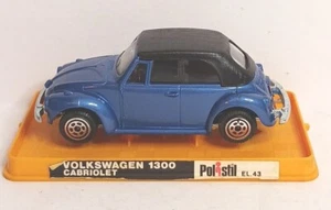 Polistil VW Volkswagon 1300 Beetle Cabriolet EL43 Blue Excellent Condition - Picture 1 of 10