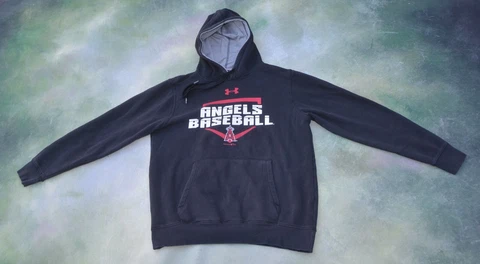 Vintage Under Armour MLB Anaheim Angels Men's Pull Over Hoodie Jacket Size M Cover