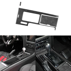 Panel de cambio de marchas de consola 3 piezas para Ford Mustang 2009-2013 moldura de fibra de carbono real - Imagen 1 de 17