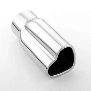 2.25" Inlet 304 Stainless Steel Exhaust Tip Heart Shaped 6" Long 3"x2.5" Out - Picture 1 of 6