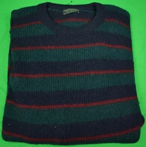 Brooks Brothers Scottish Shetland Repp Stripe Green Navy Crewneck Sweater Gr. 46 - Bild 1 von 3