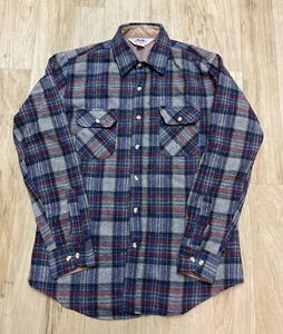 Vintage Dakota Five Brother Flannel Shirt Mens Medium Plaid Long Sleeve - Picture 1 of 6