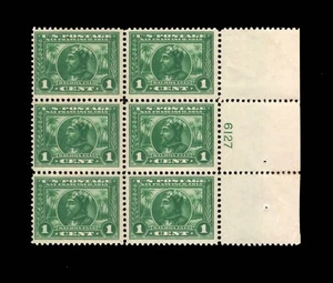 MOMEN: US STAMPS #397 PLATE BLOCK OF 6 MINT OG NH PF CERT LOT #91686 - Picture 1 of 3