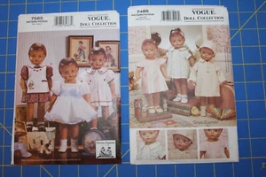 Vogue Craft #7486, #7565 Doll Coll Pattern Teresa Layman 18" Doll Dress Coat Hat - Picture 1 of 3