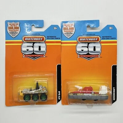 Matchbox 60th Anniversary ATV 6x6 & HOVERCRAFT 2012 Die Cast 1/64 Lot of 2 NEW - Image 1 of 4