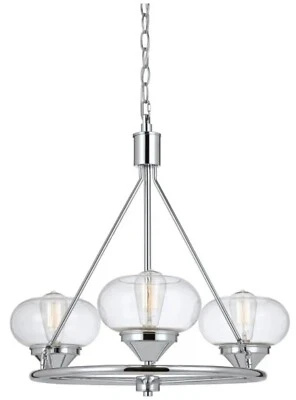 Cal Lighting 60w X 3 Maywood Glass Chendelier FX3624-3 - Image 1 of 4
