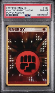 2007 Pokemon EX Power Keepers Fighting Energy Holo 108/108 PSA 8 NM MINT - Picture 1 of 3