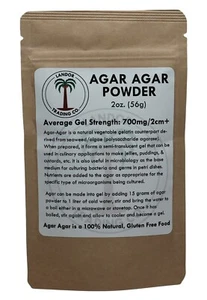 Agar Agar Powder 2oz (56 grams) - Average Gel Strength 700g/cm2 - Picture 1 of 9