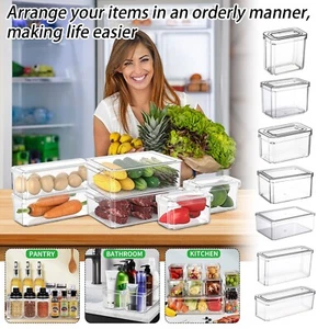 Refrigerator Storage Box With Lid Fresh-keeping Box Food Grade Sorting Box - Picture 1 of 36