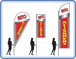 Auto alignment Flags great for advertising your garage Tracking flag banners - Picture 1 of 12