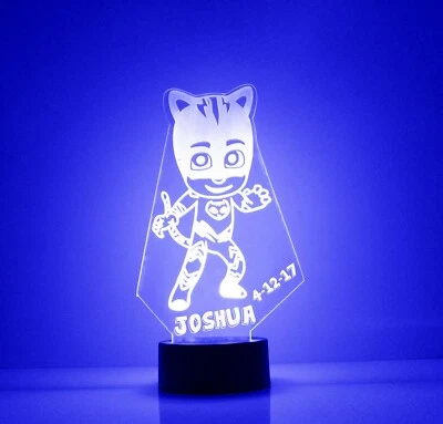 PJ Masks Catboy Grabado LED Luz Nocturna, con Control Remoto, Iluminación Habitación Infantil Foto 1 de 4