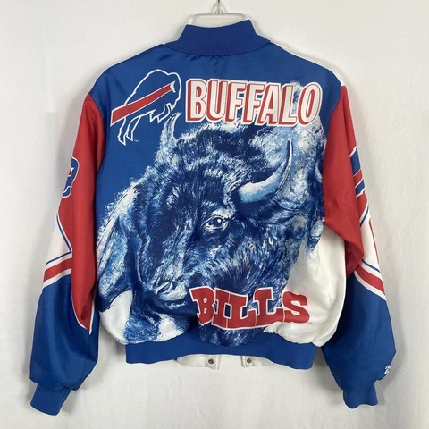 Vintage 90’s Buffalo Bills NFL Chalk Line Fanimation Jacket Mens Size M USA Cover
