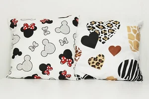 2 pack baby pillows filled cushions 4 pram cot bed hearts mickey brown 1 year+ - Picture 1 of 1