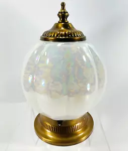 De colección. Lámpara de techo de montaje empotrado Hollywood Regency vidrio acanalado iridiscente - Imagen 1 de 9