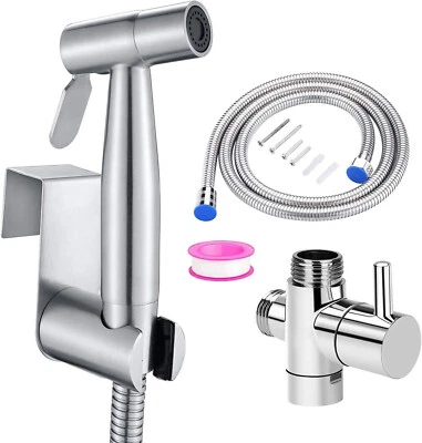 Bidet Brause mit Halter Edelstahl WC Hand Duschkopf Intim Hygiene Dusche Bad Set - Bild 1 von 4