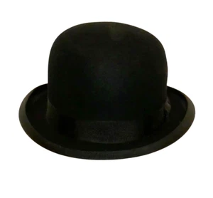 John B Stetson Black Felt Bowler Derby Hat Size 7 - Picture 1 of 15