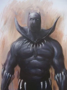 Black Panther Oil Painting 28x16 inches. - Picture 1 of 7