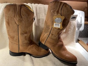 Smoky Mountain Ladies Shoedown #6134 Pull On Leather Boots Brown Tan 7 - Picture 1 of 24