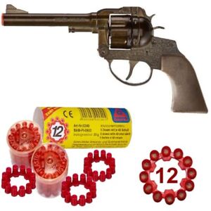 Western SUPER COWBOY Pistole + 240 Schuss Kinder Spielzeug Revolver METALL