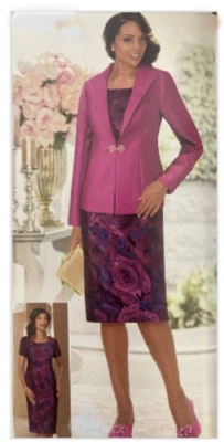 18W PLUS Midnight Velvet Purple Formal Wedding Church Floral Bloom Jacket Dress - Image 1 of 3