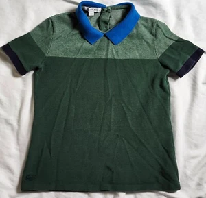 Lacoste Green Polo Shirt Button Back Pullover Size 36 KIDS Colorblock - Picture 1 of 18
