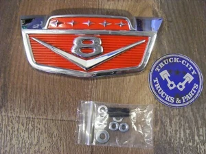 V8 Motorhauben Emblem für Ford  F 100 Pickup Bj. 1961 bis 1966 - Bild 1 von 4