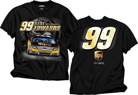 Carl Edwards Checkered Flag Sports #99 UPS Night Line Tee FREE SHIP! Cover