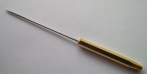 BRASS BODKIN w/ HALF HITCH TOOL 4" fly tying tool - Picture 1 of 1