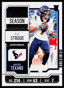 Biglietto Gioco Contenders Panini 2023 - C.J. Stroud #40 *RC* Houston Texans - Foto 1 di 2