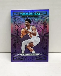 QUENTIN GRIMES 2022-23 Obsidian Electric Etch PURPLE ~ Knicks #'d /49 - Picture 1 of 2