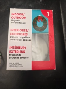 Holiday Time weißer magnetischer Kranz und Dekoration Aufhänger brandneu in Box - Bild 1 von 6