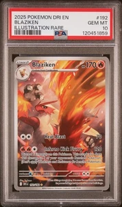 2025 POKEMON DRI EN-DESTINED RIVALS ILLUSTRATION RARE #192 BLAZIKEN PSA 10 - Picture 1 of 2