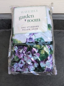 De Colección Waverly Almohada de Habitación de Jardín Falsa - Dulces Violetas - Tamaño Estándar Nuevo en Paquete Floral - Imagen 1 de 3