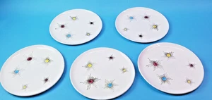 4er Set Vintage MCM Comet 10" Speiseteller Faienceries, Francaisen Frankreich - Bild 1 von 9