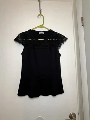 Blusa ROJA Valentino Bateau Escote Encaje Lazo Talla S Foto 1 de 4