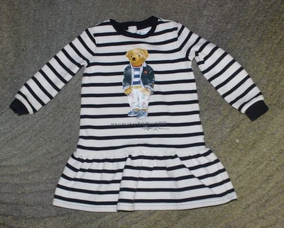 Ralph Lauren Girls Long Sleeve Polo Bear Dress - Size 24 Months - EUC - Image 1 of 4