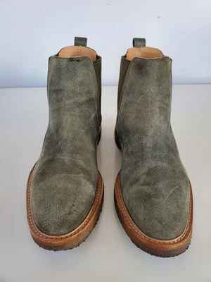 Coach Hombres Zapatos G2290 Verde Gamuza Cuero Pull On Botas Chelsea Talla 41 EE. UU. 8D Foto 1 de 4