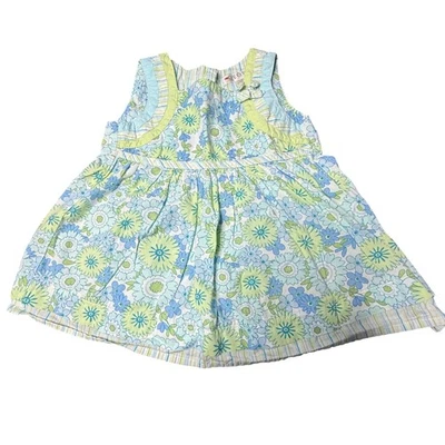 Vestido sin mangas floral vintage George Infant - azul, verde, blanco - 12 meses Foto 1 de 3